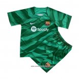 Camiseta Barcelona Portero Nino 2023-2024 Verde