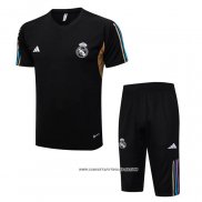 Chandal del Real Madrid Manga Corta 2023-2024 Negro - Pantalon Corto