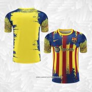 Camiseta de Entrenamiento Barcelona 2023-2024 Amarillo y Azul
