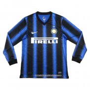 Retro 1ª Camiseta Inter Milan Manga Larga 2010-2011