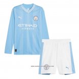 1ª Camiseta Manchester City Nino Manga Larga 2023-2024