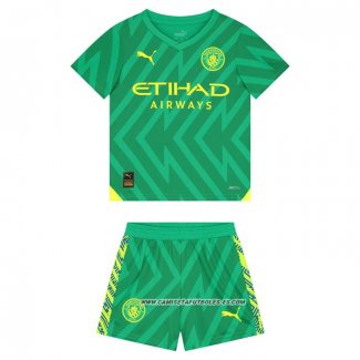 Camiseta Manchester City Portero Nino 2023-2024 Verde