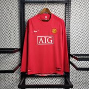 Retro 1ª Camiseta Manchester United Manga Larga 2007-2008