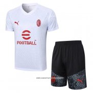Chandal del AC Milan Manga Corta 2023-2024 Blanco - Pantalon Corto